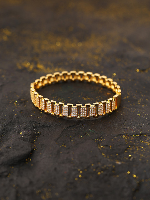 

Tistabene Gold-Toned Alloy Gold-Plated Kada Bracelet