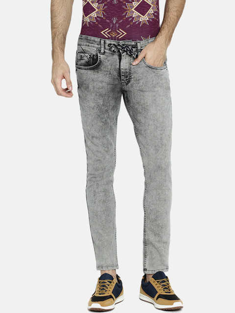 

Breakbounce Men Grey Skinny Fit Mid-Rise Clean Look Stretchable Jeans