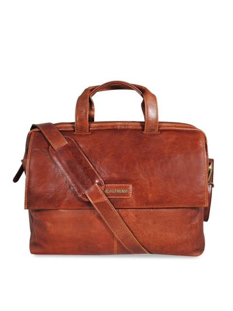 

CALFNERO Men Brown Solid Leather Messenger Bag