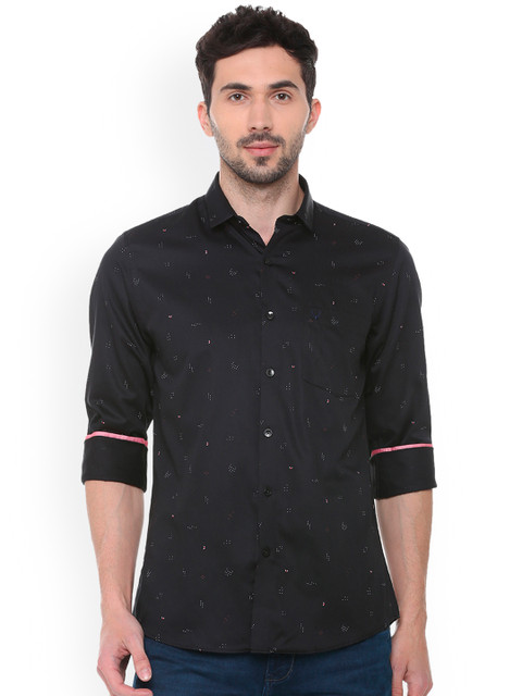 

Allen Solly Men Black Slim Fit Printed Casual Shirt