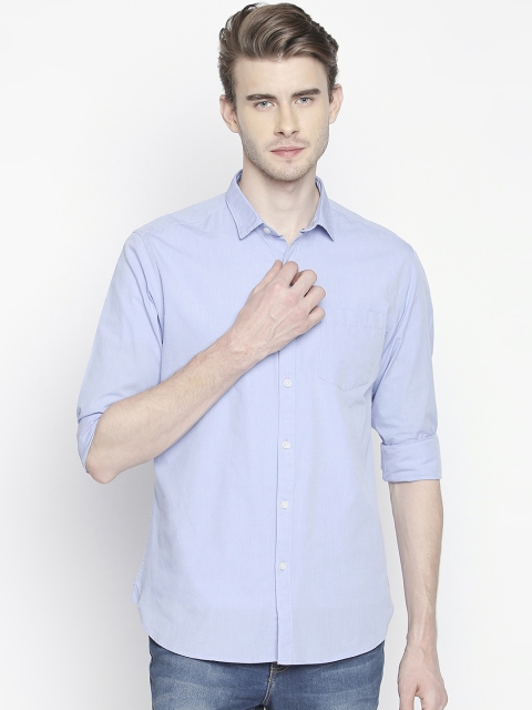 

BYFORD by Pantaloons Men Blue Slim Fit Solid Casual Shirt