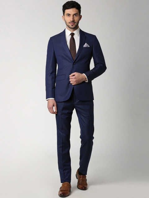 

Peter England Elite Men Navy Blue Solid Single-Breasted Formal Suit