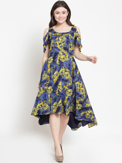 

Just Wow Women Multicoloured Printed Fit and Flare Dress, Multi
