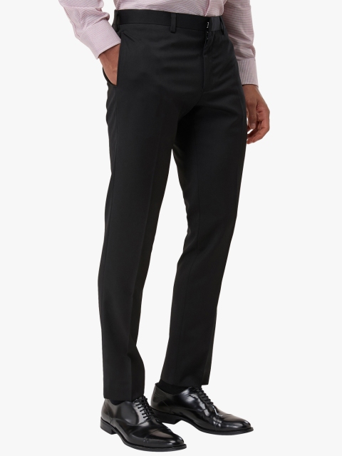 

next Black Solid Slim Fit Formal Trouser