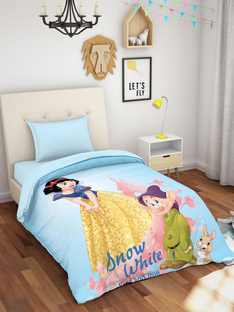 

SPACES Blue & Yellow Cartoon Characters AC Room 150 GSM Single Bed Comforter