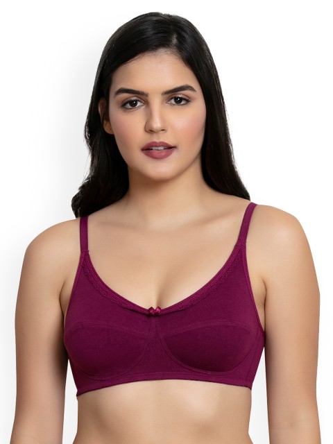 

Zivame Burgundy Solid Non-Wired Non Padded T-shirt Bra