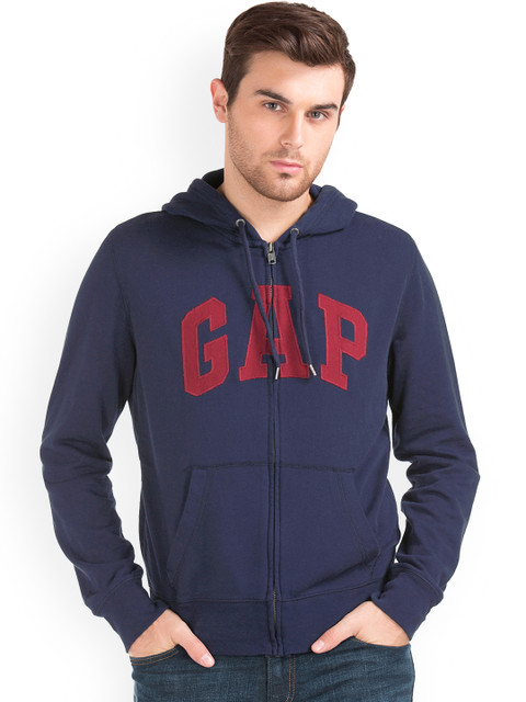 

GAP Men Navy Blue Logo Fleece Basic Sweatshirt