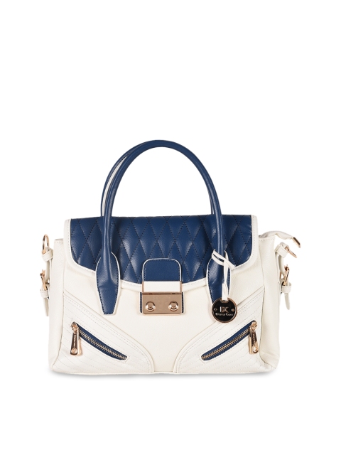 

Diana Korr Blue & Beige Colourblocked Handheld Bag