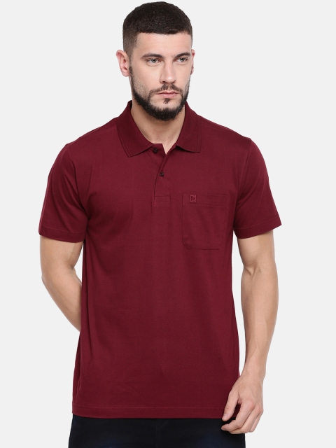 

RAMRAJ COTTON Men Maroon Solid Polo Collar T-shirt