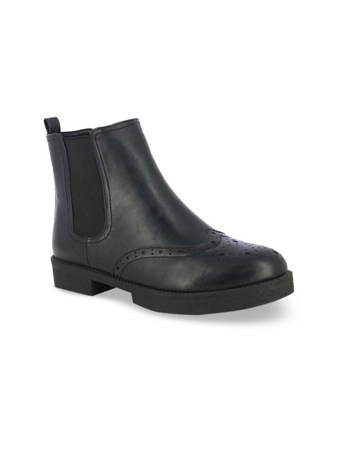 

Alberto Torresi Women Black Solid High-Top Flat Boots