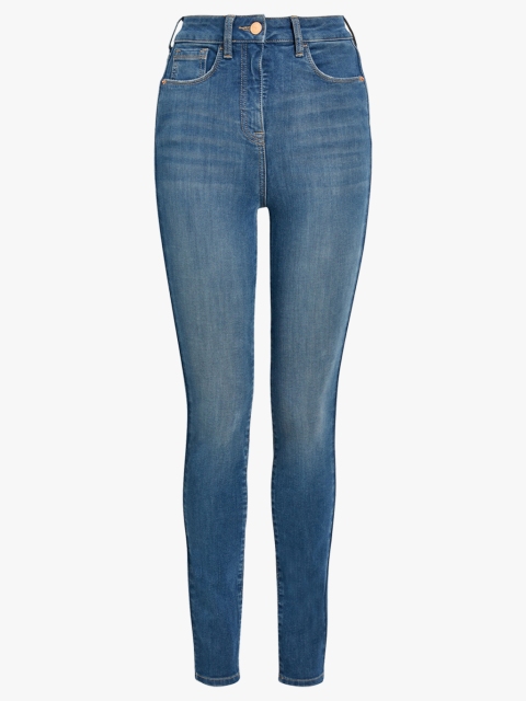 

next Women Blue Skinny Fit High-Rise Clean Look Jeans