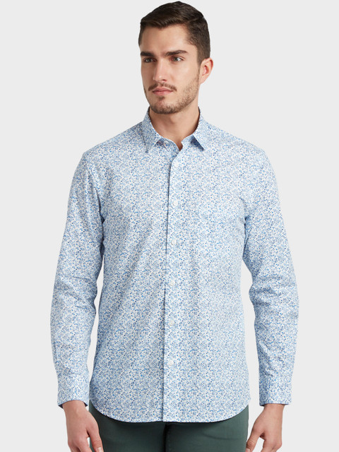 

ColorPlus Men Blue Tailored Fit Printed Casual Shirt