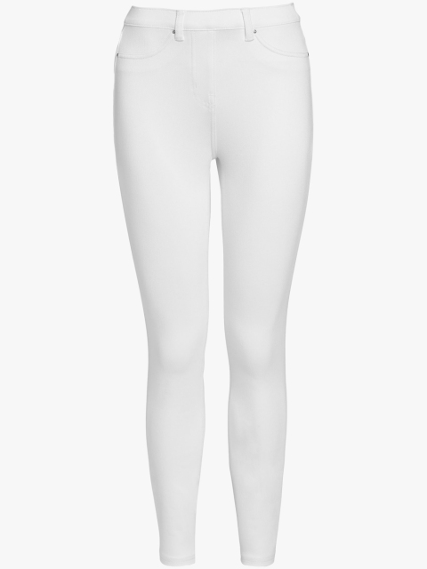 

next Women White Solid Denim Jeggings