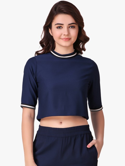 

Texco Women Navy Blue Solid Top