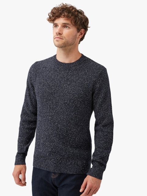 

next Men Navy Blue Self Design Sweatshirt