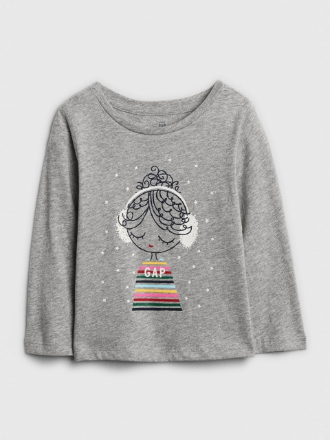 

GAP Boys Grey Printed T-shirt