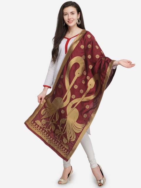 

mf Maroon Woven Design Dupatta
