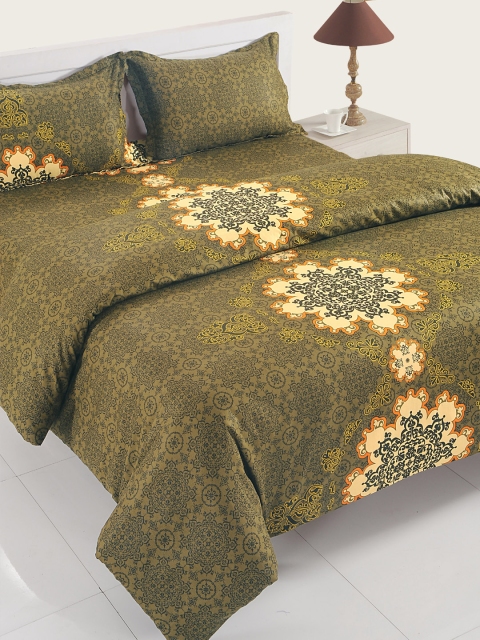 

SWAYAM Olive Green Printed Bedding Set with Comforter