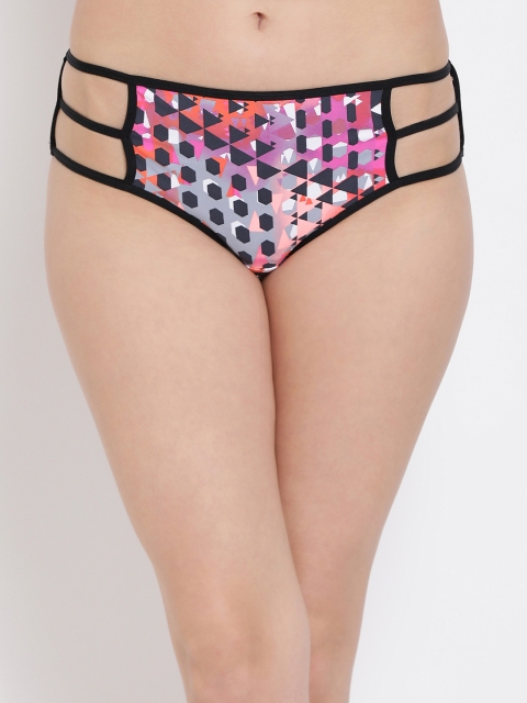 

Clovia Women Black & Pink Printed Hipster Briefs PN3002P13