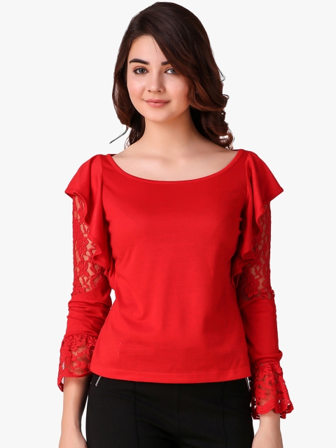

Texco Women Red Solid Top