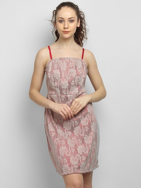 

LA LOFT Women Multicoloured Self Design Fit and Flare Dress, Multi