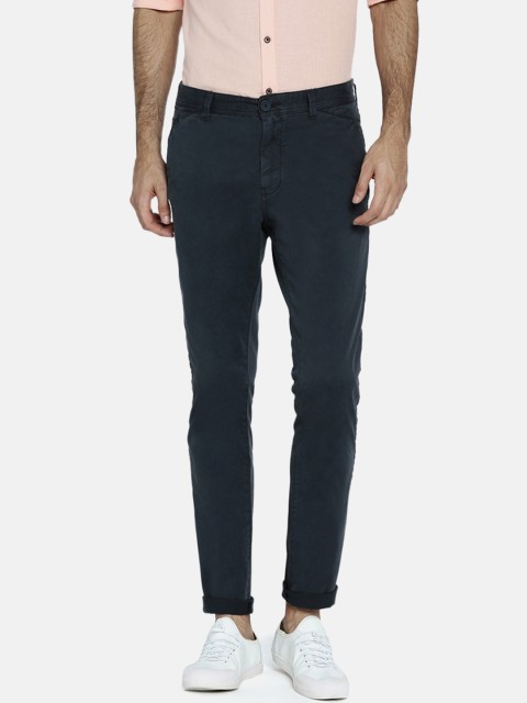 

Breakbounce Men Navy Blue Slim Fit Solid Regular Trousers