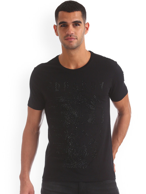 

Ed Hardy Men Black Printed Slim Fit Round Neck Pure Cotton T-shirt