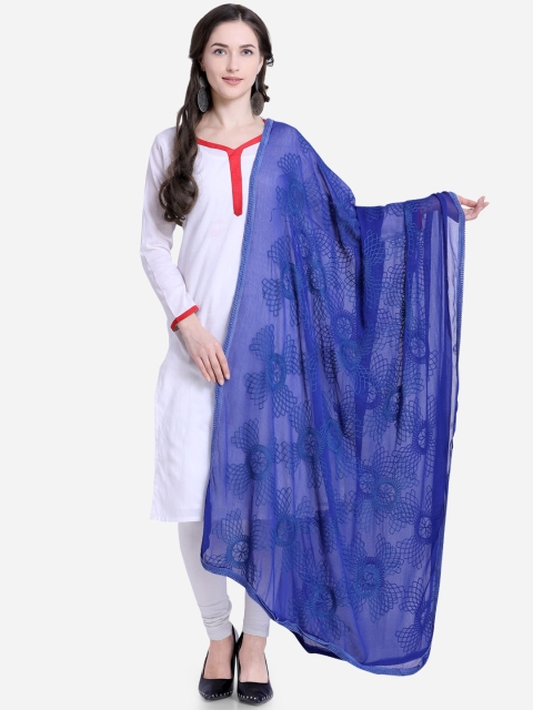 

Satrani Blue Embroidered Dupatta