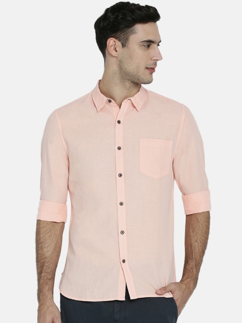 

Breakbounce Men Peach-Coloured Slim Fit Solid Casual Shirt