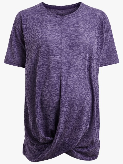 

next Women Purple Printed Round Neck T-Shirt