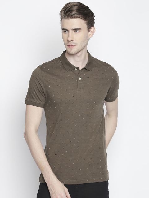 

BYFORD by Pantaloons Men Brown Printed Polo Collar T-shirt