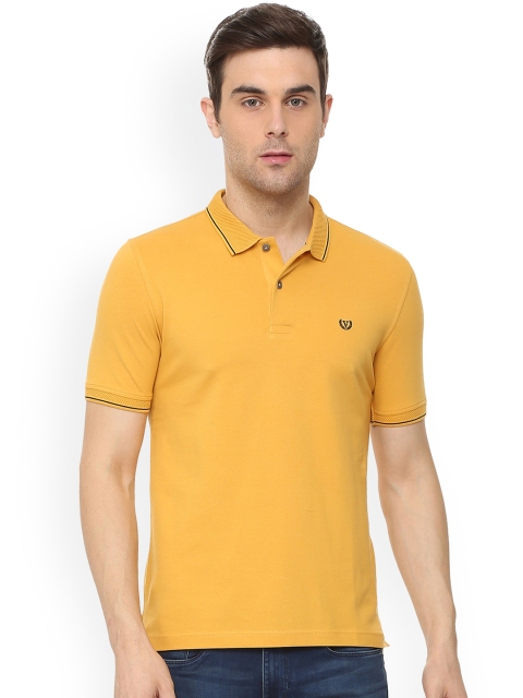 Van Heusen Sport Men Yellow Solid Polo Collar T-shirt