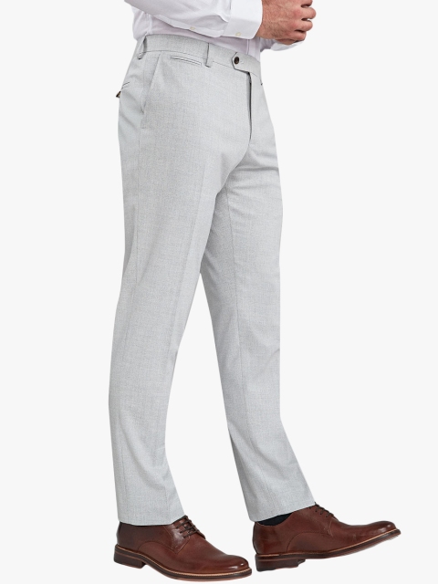 

next Men Grey Solid Regular Fit Trouser