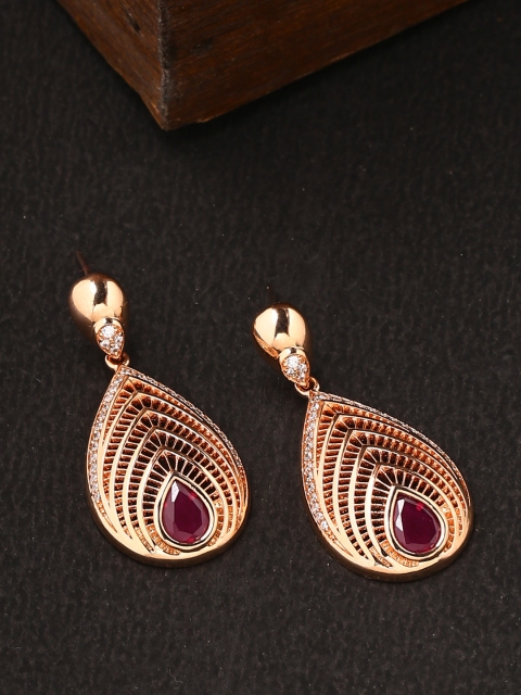 

Tistabene Rose & Red Teardrop Shaped Drop Earrings