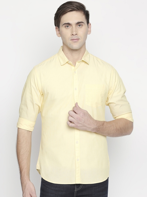 

BYFORD by Pantaloons Men Yellow Slim Fit Solid Casual Shirt