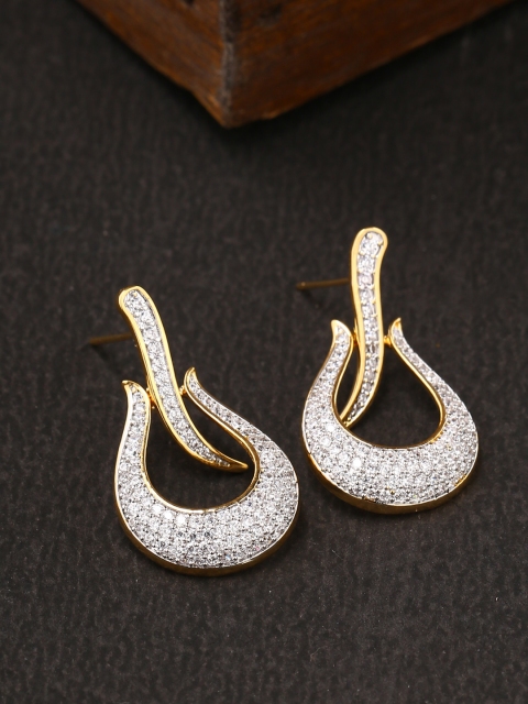 

Tistabene Women Gold-Plated Contemporary Drop Earrings