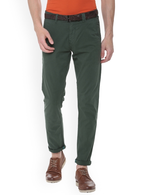 

Allen Solly Sport Men Olive Green Slim Fit Solid Chinos