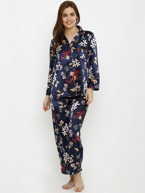 

Heart 2 Heart Women Navy Blue & Red Printed Night Suit LPJ161JASMN