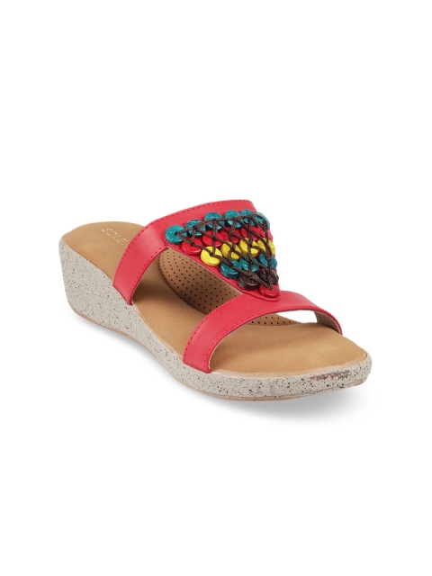 

SOLE HEAD Women Red Embellished Sandals