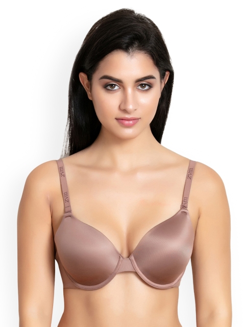 

Zivame Brown Solid Underwired Lightly Padded T-shirt Bra ZI1495FASHABRWN