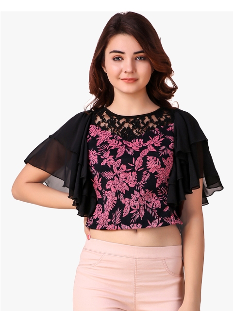 

Texco Women Black Printed Top