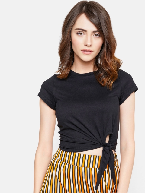 

VividArtsy Women Black Solid Top