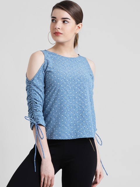 

Zink London Women Blue Printed Top
