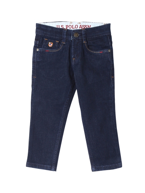 

U.S. Polo Assn. Kids Boys Navy Blue Slim Fit Mid-Rise Clean Look Jeans