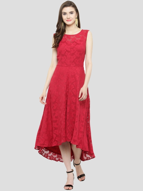 

Just Wow Women Pink Self Design Fit & Flare Dress