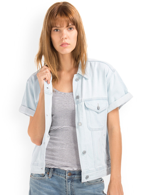 

GAP Women 1969 Denim Short Sleeve Jacket, Blue