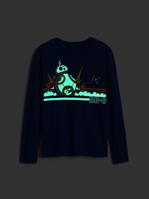 

GAP Boys Blue Printed Glow In The Dark T-shirt