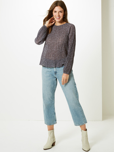 

Marks & Spencer Women Black Printed A-Line Top