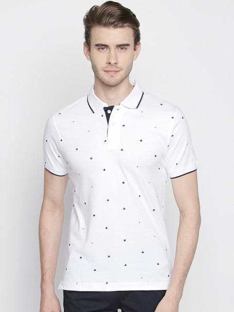 

Urban Ranger by pantaloons Men White Printed Polo Collar T-shirt