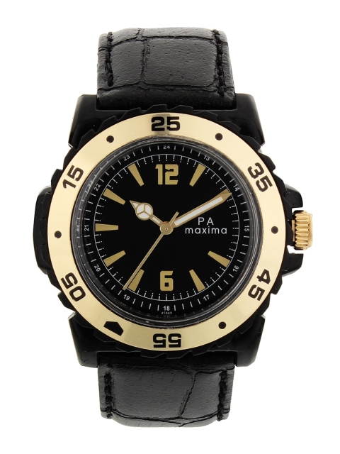

maxima Men Black Analogue Watch O-45848LPGW